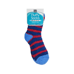 Go Travel Fluffy Socks (Red Stripe)