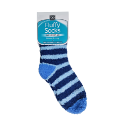 Go Travel Fluffy Socks (Blue Stripe)