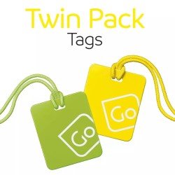 GO Travel  Luggage Tags Twin Pack (Yellow/Green)